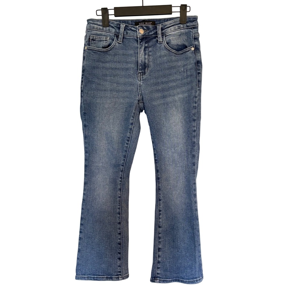 Judy Blue Mid Rise Demi‎ Crop Flare Jeans 5/27 Minimalist Soft Girl Retro Indie